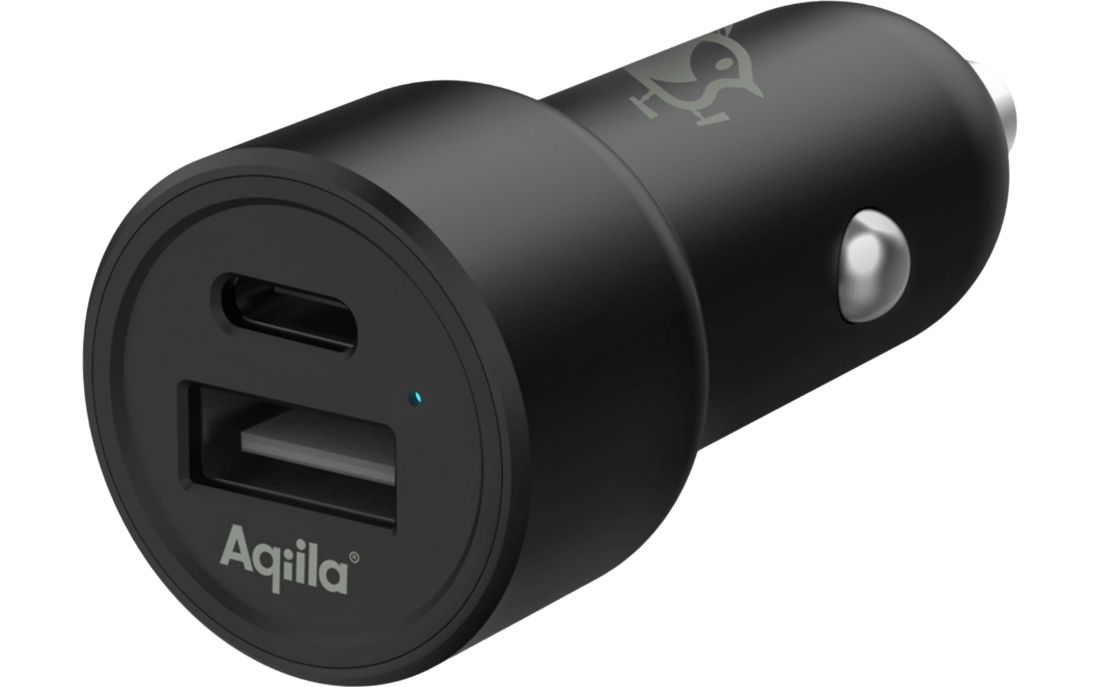 Schwarzer USB-Autoladeadapter mit zwei Anschlüssen