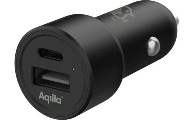 Schwarzer USB-Autoladeadapter mit zwei Anschlüssen