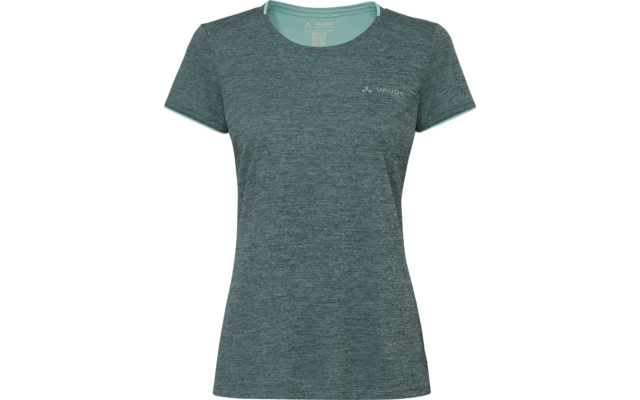 T-shirt a maniche corte, vestibilità sagomata, verde mélange, collo rotondo e piccolo logo sul lato sinistro del petto