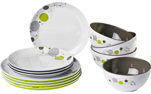 Produktbild Brunner Midday Melamin Geschirrset rutschhemmend BPA-frei unzerbrechlich 12-teilig 1