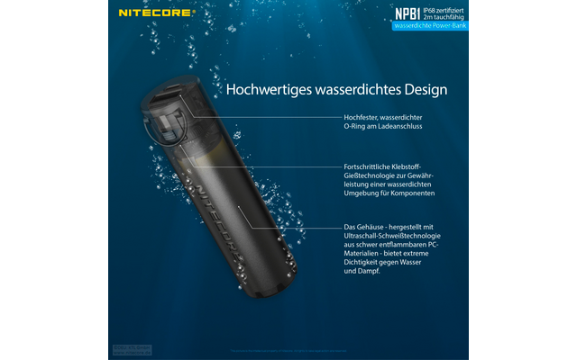 Nitecore Powerbank NBP 1 5000 mAh resistente al agua