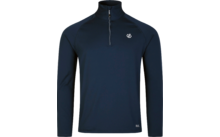 T-shirt bleu foncé à manches longues avec fermeture éclair au col