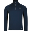 Donkerblauw shirt met lange mouwen en rits bij de kraag
