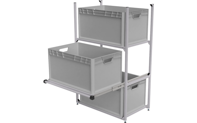 Produktbild SYS-RACK 64-L-RTR-1 Regalsystem mit Teleskopauszug f&uuml;r Heckgarage 69 x 41 x 130 cm 1