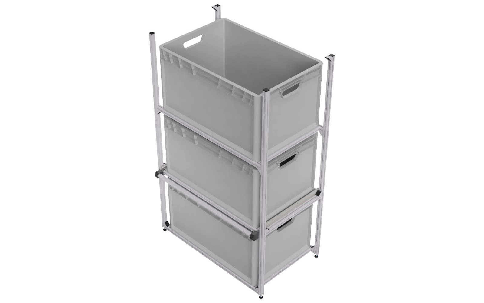 Produktbild SYS-RACK 64-L-RTR-1 Regalsystem mit Teleskopauszug f&uuml;r Heckgarage 69 x 41 x 130 cm 1