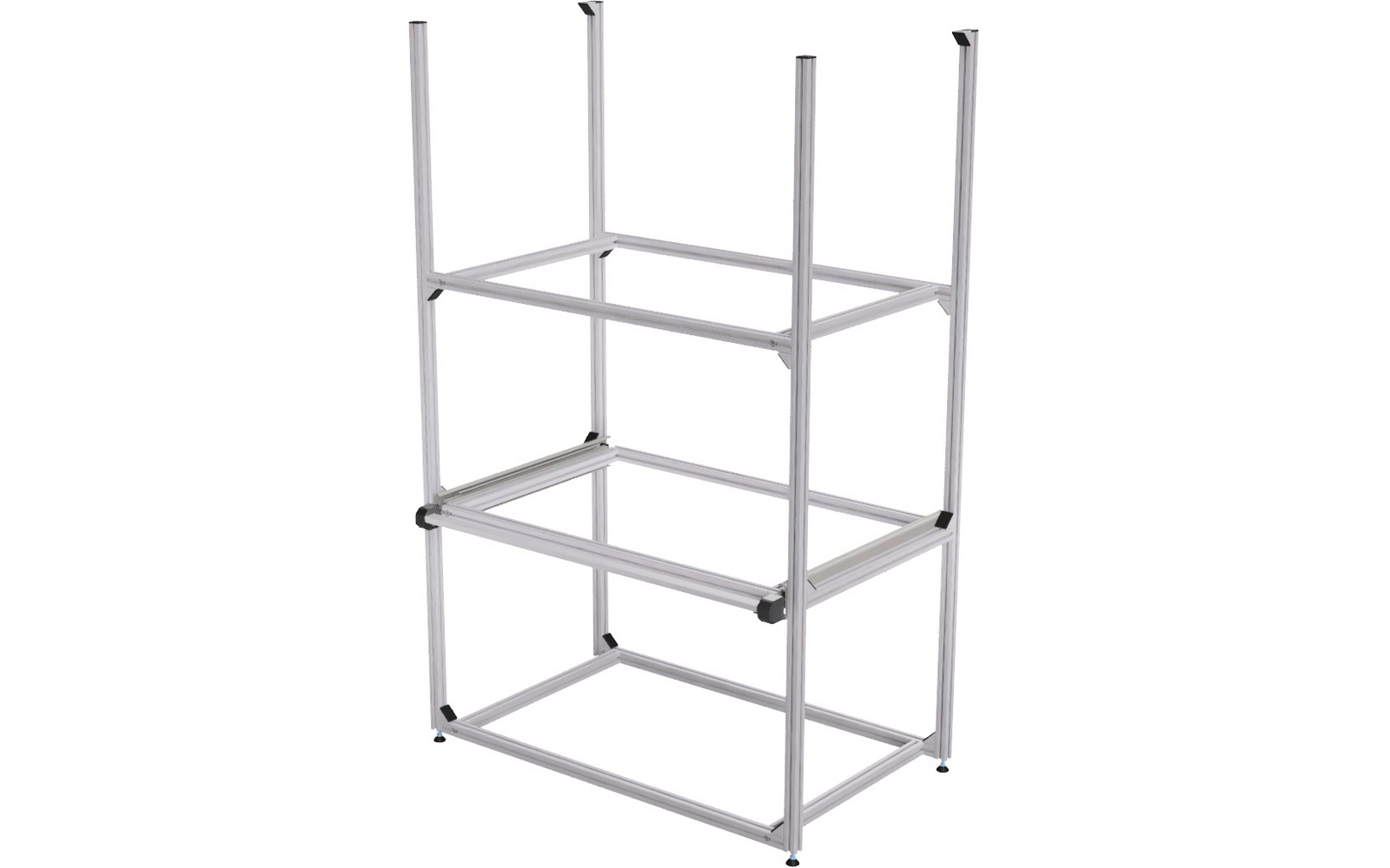 Produktbild SYS-RACK 64-L-RTR-1 Regalsystem mit Teleskopauszug f&uuml;r Heckgarage 69 x 41 x 130 cm 1