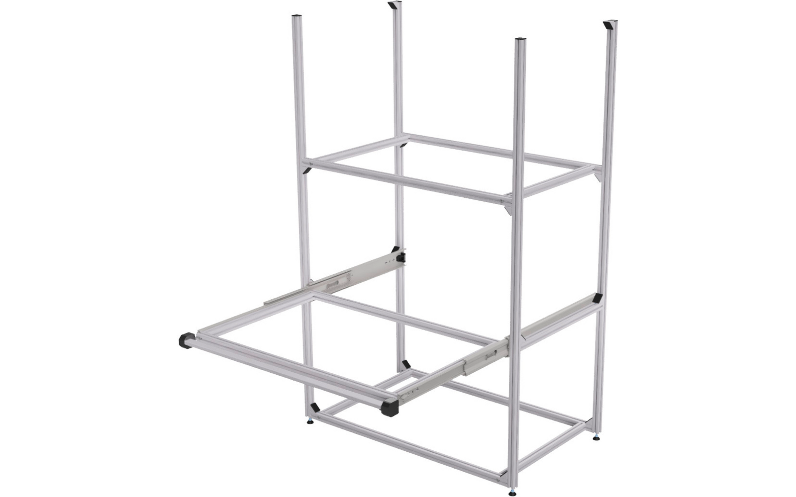 Produktbild SYS-RACK 64-L-RTR-1 Regalsystem mit Teleskopauszug f&uuml;r Heckgarage 69 x 41 x 130 cm 1