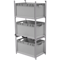 SYS-RACK 64-L-RTR-1 Regalsystem mit Teleskopauszug f&uuml;r Heckgarage 69 x 41 x 130 cm