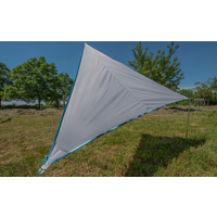 Bent Zip-Canvas Sonnensegel Grau/RV Hellblau