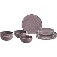 Brunner Midday Dolomit rose Geschirrset Melamin Mineral 12-teilig Porzellan-Touch Antirutsch BPA-frei