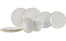 Gimex Linea Line tableware set 12-piece gold