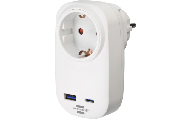 Product image Brennenstuhl Steckdosenadapter 230 V USB-C Power Delivery 20 W USB-A 18 W 1