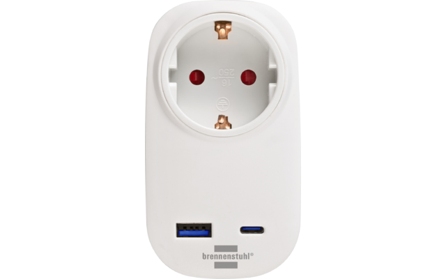 Product image Brennenstuhl Steckdosenadapter 230 V USB-C Power Delivery 20 W USB-A 18 W 1