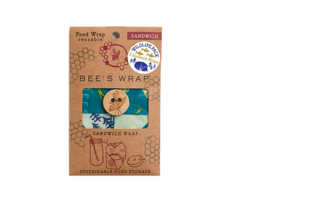 Bees Wrap beeswax cloth for sandwiches 2-pack Wildlife Limited