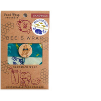 Bees Wrap Bienenwachstuch f&uuml;r Sandwiches 2er-Pack Wildlife Limited