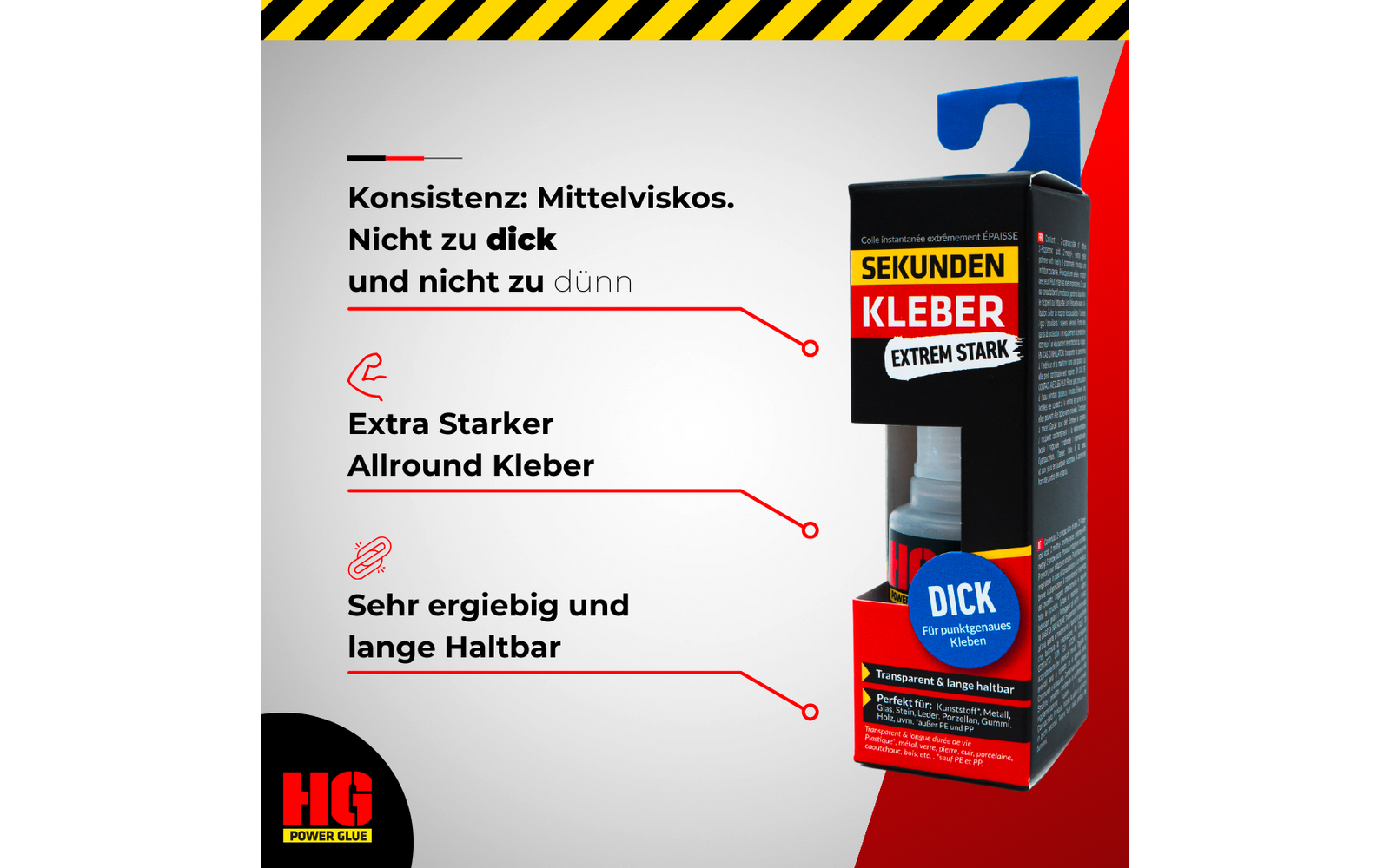 Product afbeelding HG Power Glue superlijm set 2-delig dik en vloeibaar 20 g per stuk 1