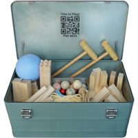 X-Crate Outdoor Spielebox All-in-One Spieleset f&uuml;r Camping und Freizeit mit QR-Code Zugang