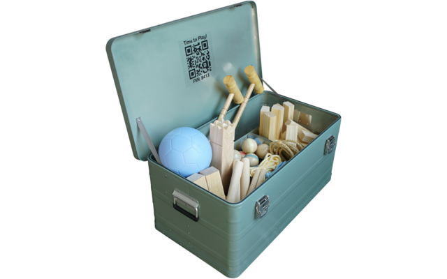 Product afbeelding X-Crate Outdoor Spielebox All-in-One Spieleset f&uuml;r Camping und Freizeit mit QR-Code Zugang 1
