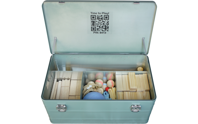 Product afbeelding X-Crate Outdoor Spielebox All-in-One Spieleset f&uuml;r Camping und Freizeit mit QR-Code Zugang 1