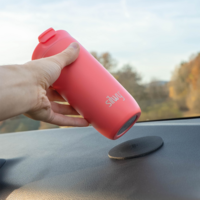 Tazza magnetica sottovuoto Silwy in acciaio inox con cuscinetto in nano-gel metallico 475 ml melone