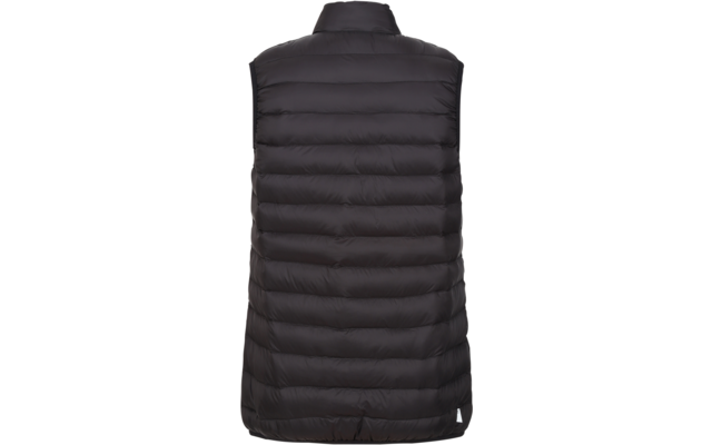 Schwarze gesteppte ärmellose Jacke von hinten