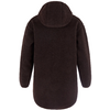 Brauner Kapuzenmantel aus Teddy-Fleece, Rückansicht