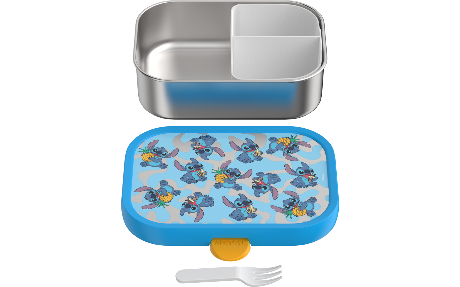 Produktbild Mepal Campus Brotdose Edelstahl mit Bento-Einsatz und Gabel 750 ml 1