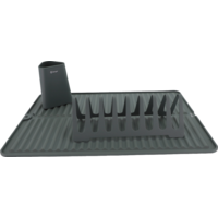 Berger Abtropfgestell Set 3-tlg. mit Geschirrhalter, Abtropfmatte und Besteckhalter gr&uuml;n