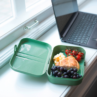 Koziol Pascal L Lunchbox mit Trennsteg nature leaf green