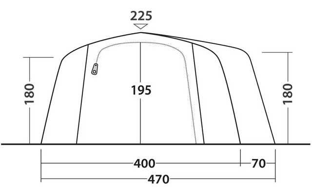Technische Zeichnung eines Bauteils mit Maßen in Millimetern