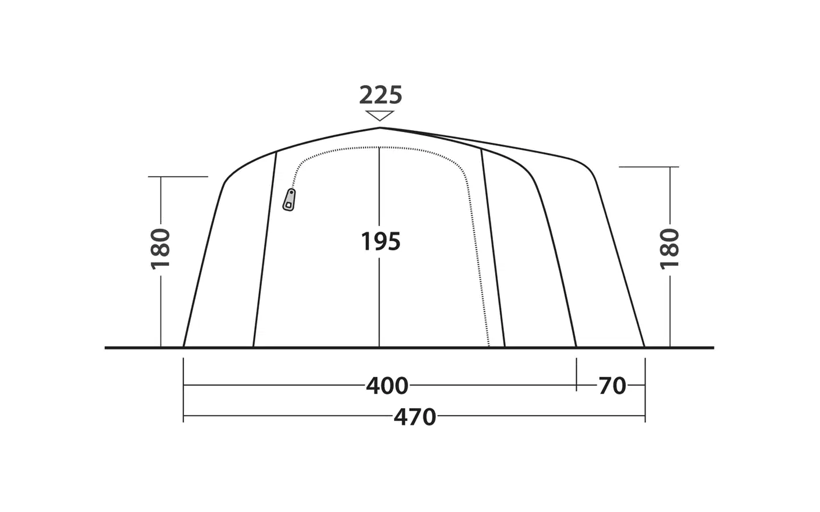Technische Zeichnung eines Bauteils mit Maßen in Millimetern