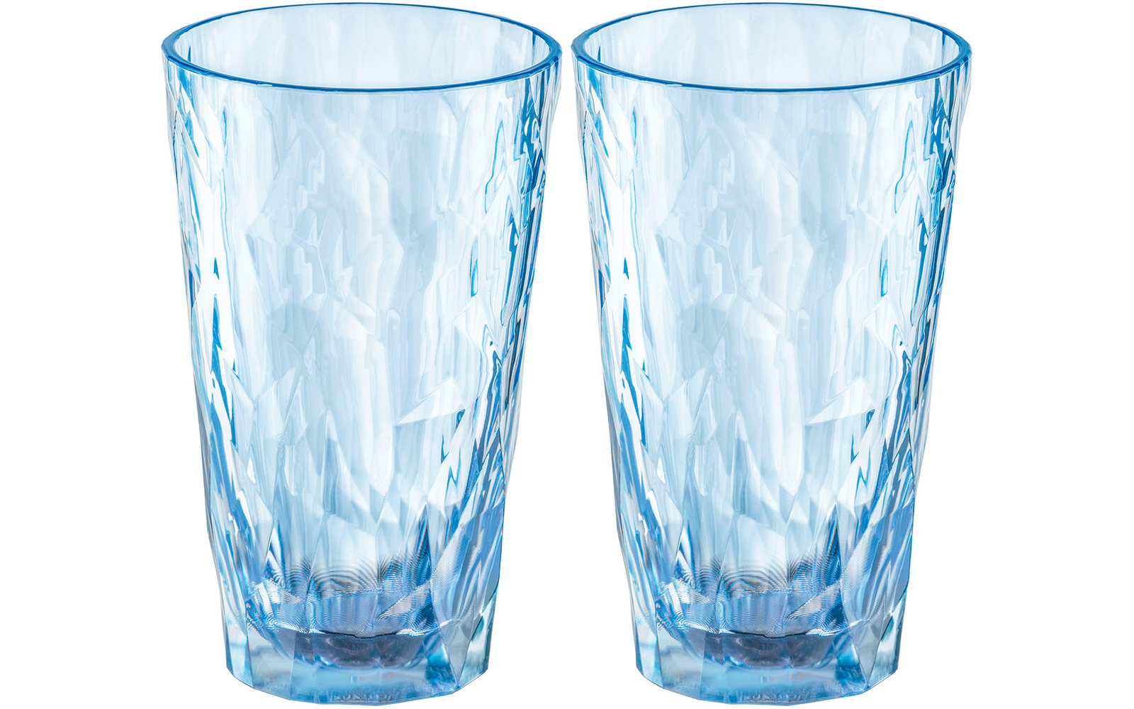 Zwei blaue Trinkgläser aus Glas