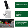 Afbeelding toont een klein zwart pijpstuk, een schaar en een groene doos met tekst