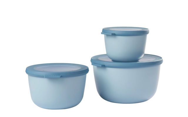 Mepal Cirqula multi bowl set round 3 pieces 500 / 1000 / 2000 ml nordic blue