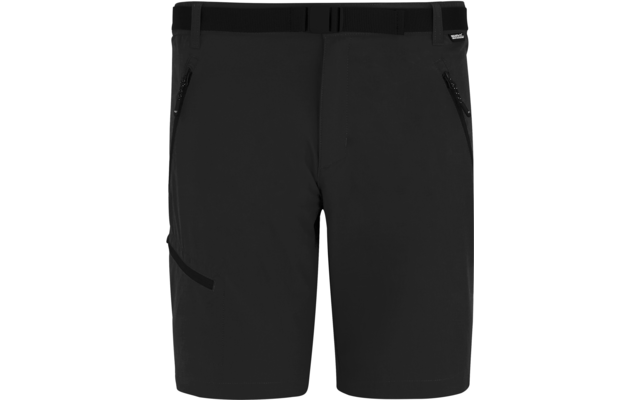 Schwarze Shorts mit Gürtel und zwei Reißverschlusstaschen