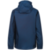 Blaue Regenjacke mit Kapuze, Rückansicht