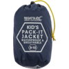 Dunkelblauer, komprimierter Packsack mit Aufschrift 'KID'S PACK-IT JACKET'