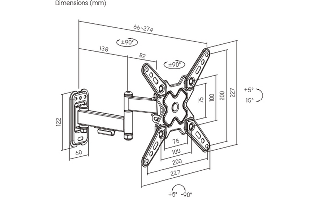 Product image Berger Full-motion TV wall mount 1