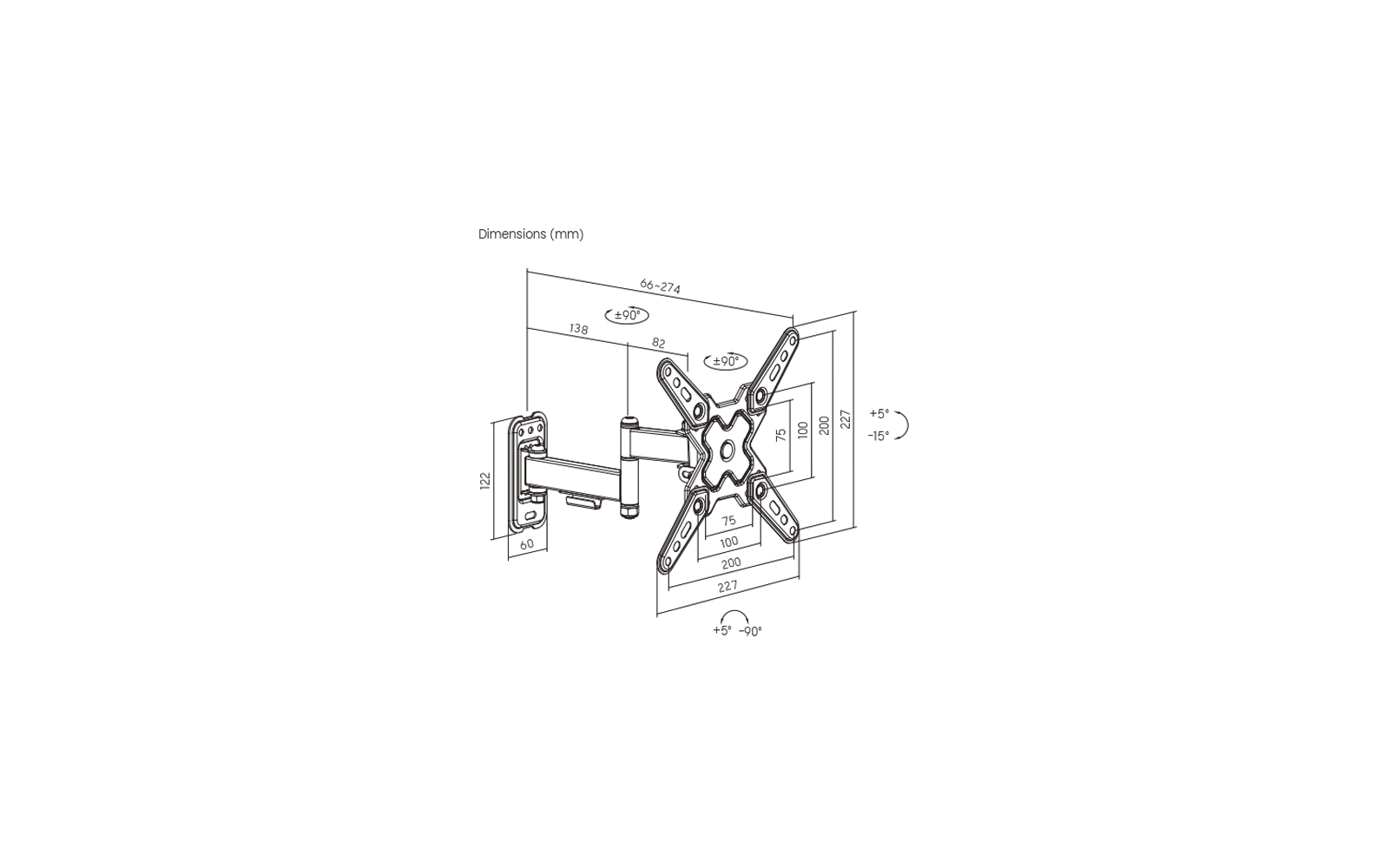 Product image Berger Full-motion TV wall mount 1