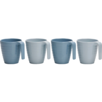 Flamefield bekerset Shades of Blue melamine 4-delig