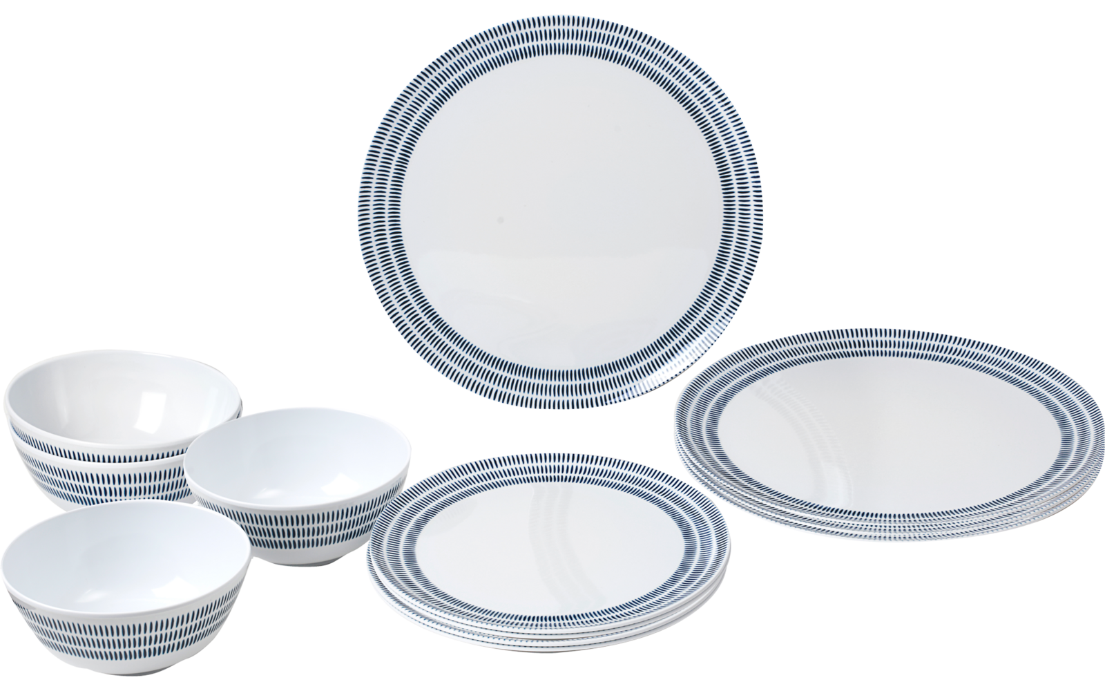 Produktbild Brunner Midday Melamin Geschirrset rutschhemmend BPA-frei unzerbrechlich 12-teilig 1