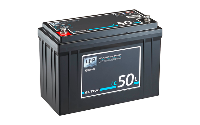 ECTIVE LC 50L BT LiFePO4 lithium voedingsbatterij met bluetoothmodul 12 V 50 Ah