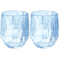 Koziol Superglass CLUB Nr. 24 Set van 2 300 ml transparent auqamarine