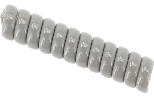 Graue Spiralfeder auf weißem Hintergrund