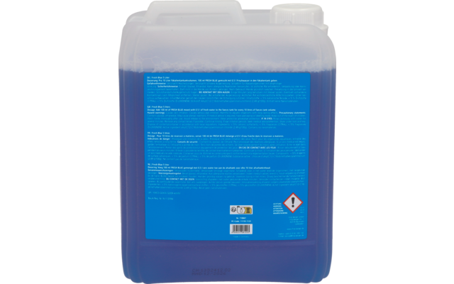 Large blue plastic container with white lid