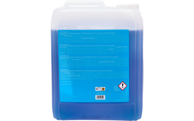 Blue container with white handle