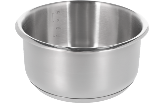 Edelstahlschüssel mit Messskala innen