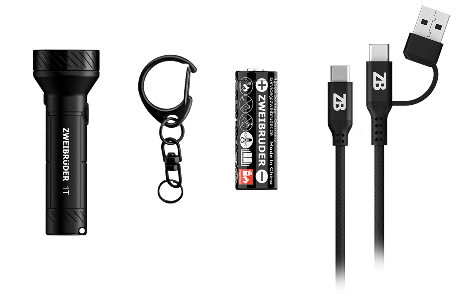 Produktbild Zweibr&uuml;der ZB1T Schl&uuml;sselleuchte LED-Taschenlampe 500 Lumen USB-C mit Akku 320 mAh 1