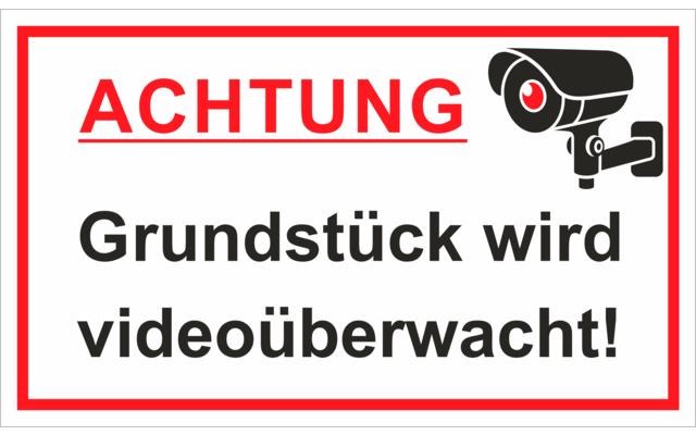 Schütz Attention Property is onder videobewaking Street Sign 250 x 150 x 0,7 mm