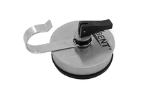 Bent folding suction cup for fixing the tension rod
